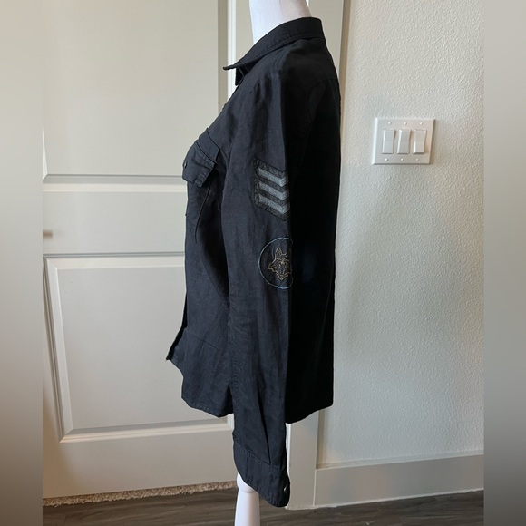 Zadig & Voltaire military style  Black Button Down Shirt - Picture 9 of 13